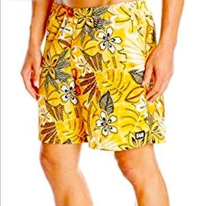 Mens Yellow Botanical interior brief Swim Trunk L